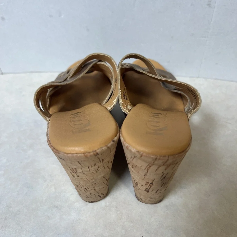 Kork Ease Korks Sandals Women's 6 Gold Metallic Platform Wedge